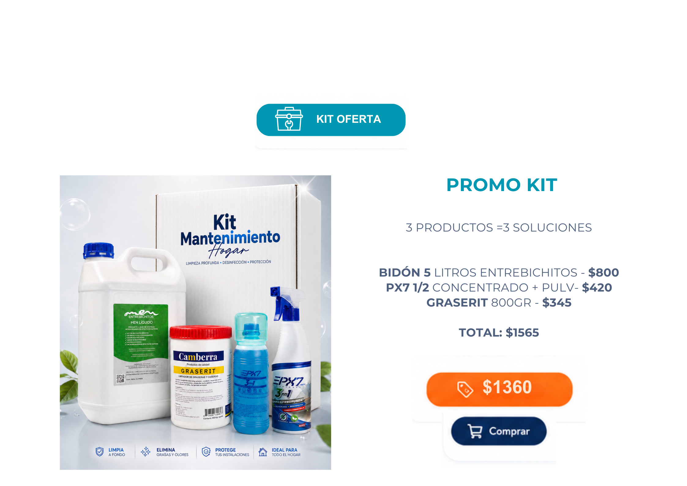 Promo kit NUGA tres productos tres soluciones